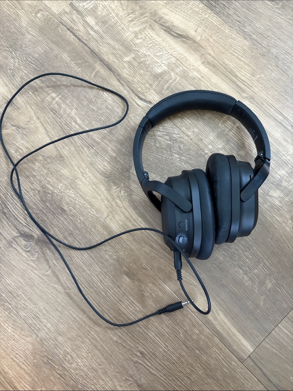 Black Over-Ear Wired Headphones with Padded Headband